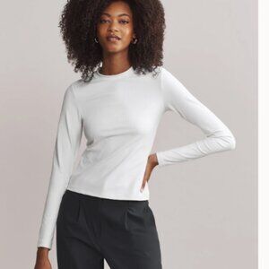 Rhone $78 Modern Rib Long Sleeve Small white